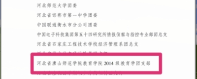 我校14教育学团支部荣获2016年度“全国五四红旗团支部”称号